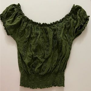 Cotton puff sleeve top, small